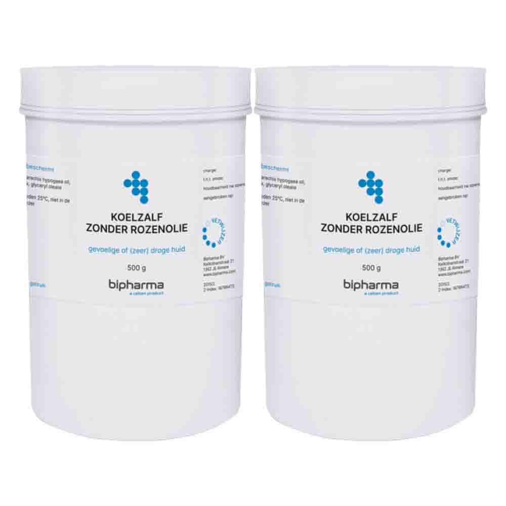 2x Bipharma Koelzalf Zonder Rozenolie 500 gr