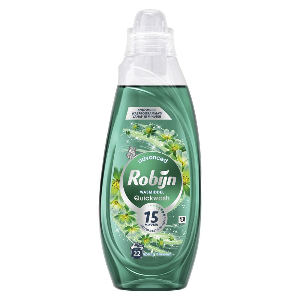 2+1 gratis: Robijn Advanced Quickwash Vloeibaar Wasmiddel Spring Blossom 22 Wasbeurten 837 ml