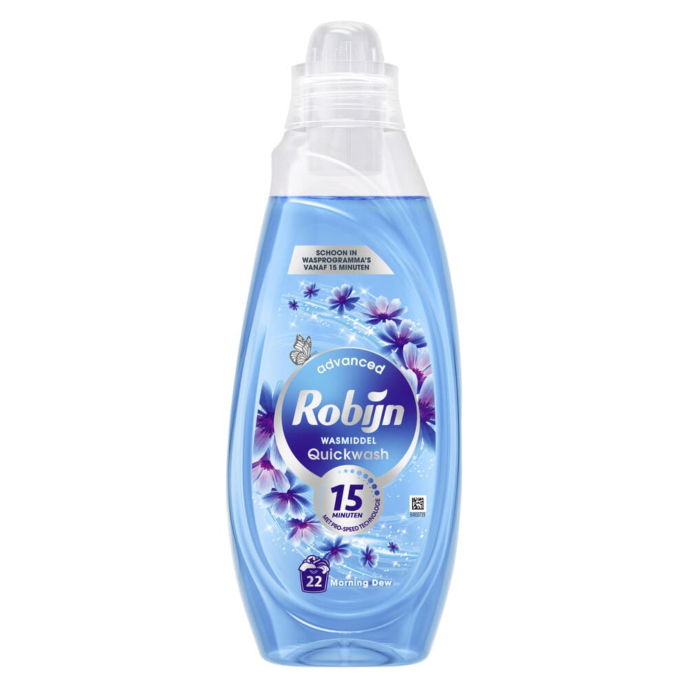 2+1 gratis: Robijn Advanced Quickwash Vloeibaar Wasmiddel Morning Dew 22 Wasbeurten 837 ml