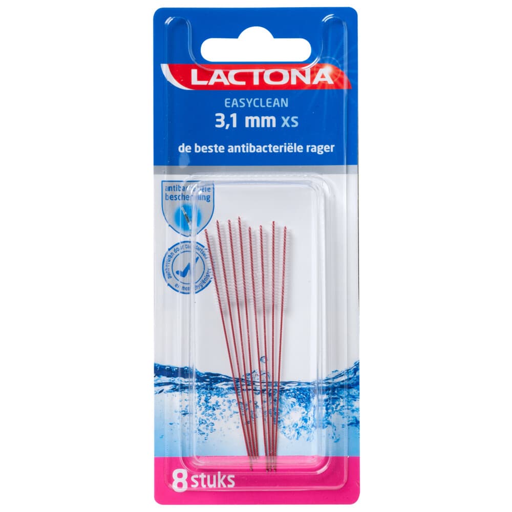 Lactona Ragers Easyclean XS Rood Cilindrisch 3.1 mm 8 stuks