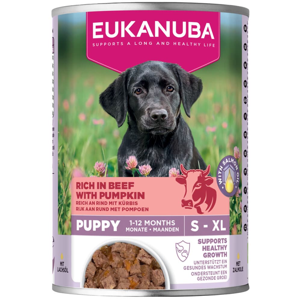 2+1 gratis: Eukanuba Life Care Dog Hondenvoer Nat Puppy Beef&Pumpkin 400 gr