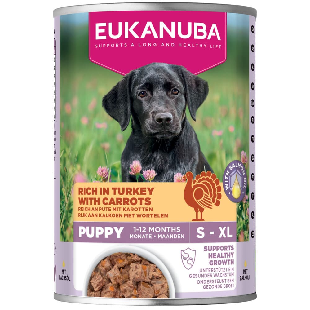 2+1 gratis: Eukanuba Life Care Dog Hondenvoer Nat Puppy Turkey&Carrot 400 gr