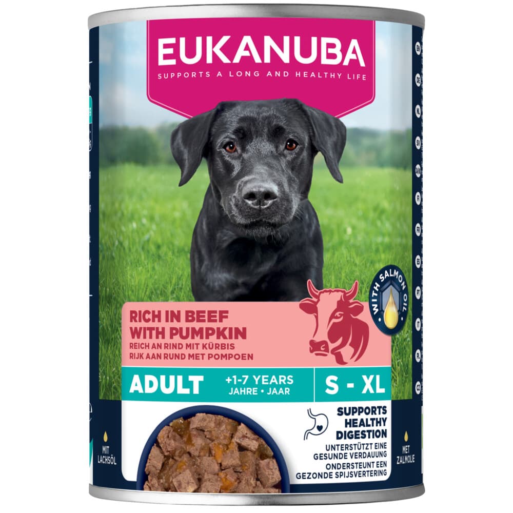 2+1 gratis: Eukanuba Life Care Dog Hondenvoer Nat Adult Beef&Pumpkin 400 gr