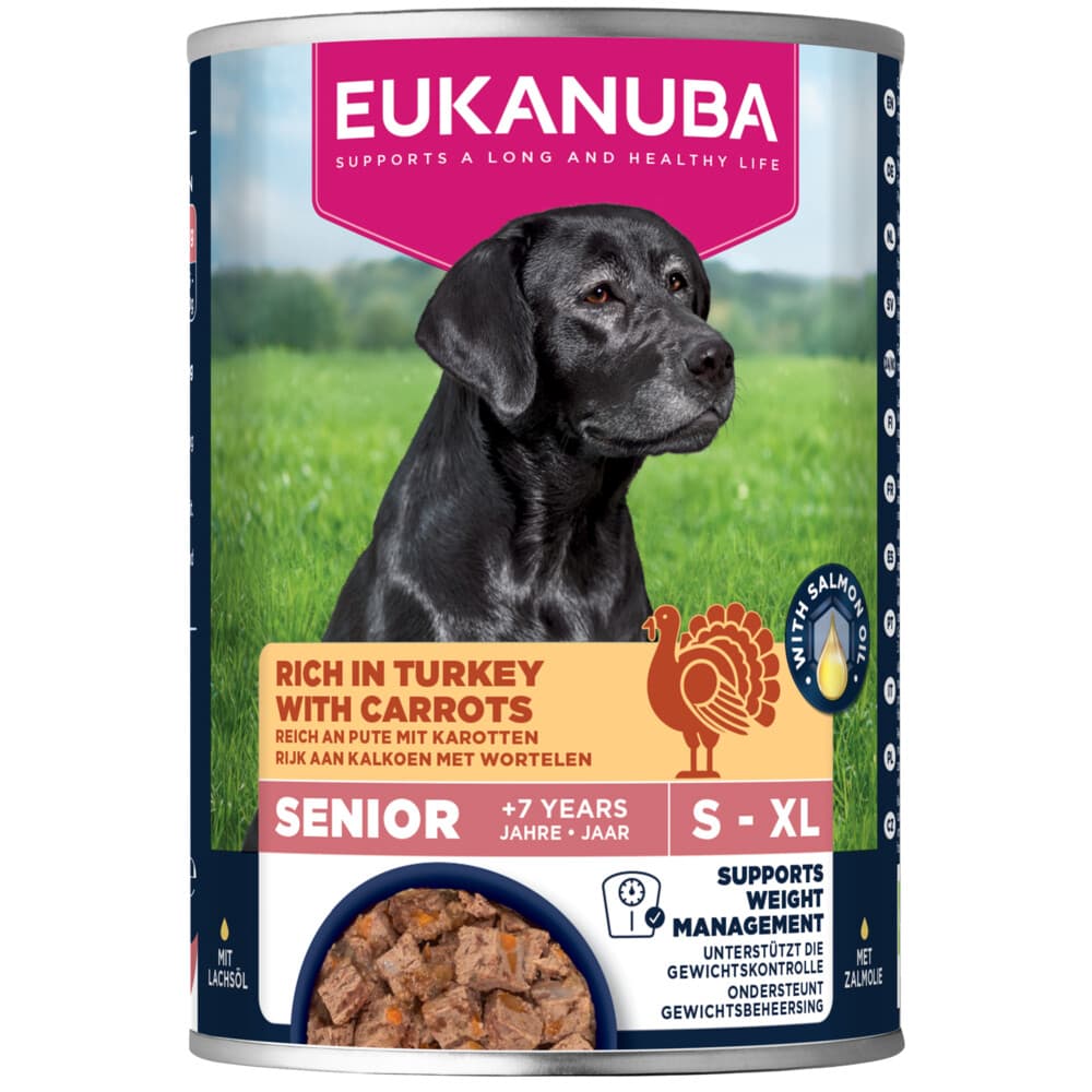 2+1 gratis: Eukanuba Life Care Dog Hondenvoer Nat Senior Turkey&Carrot 400 gr