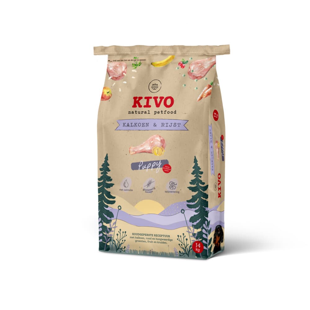 Kivo Kalkoen&Rijst Puppy Glutenvrij 4 kg