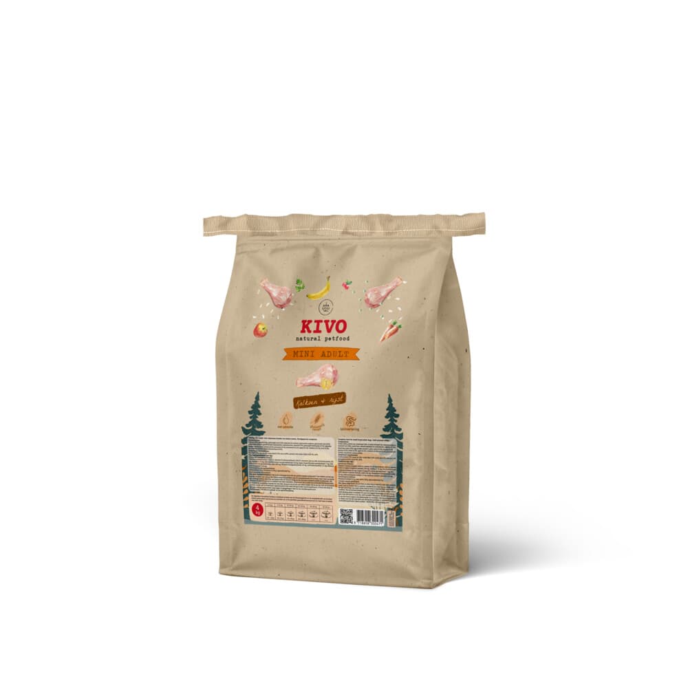 Kivo Kalkoen&Rijst Adult Mini Glutenvrij 4 kg