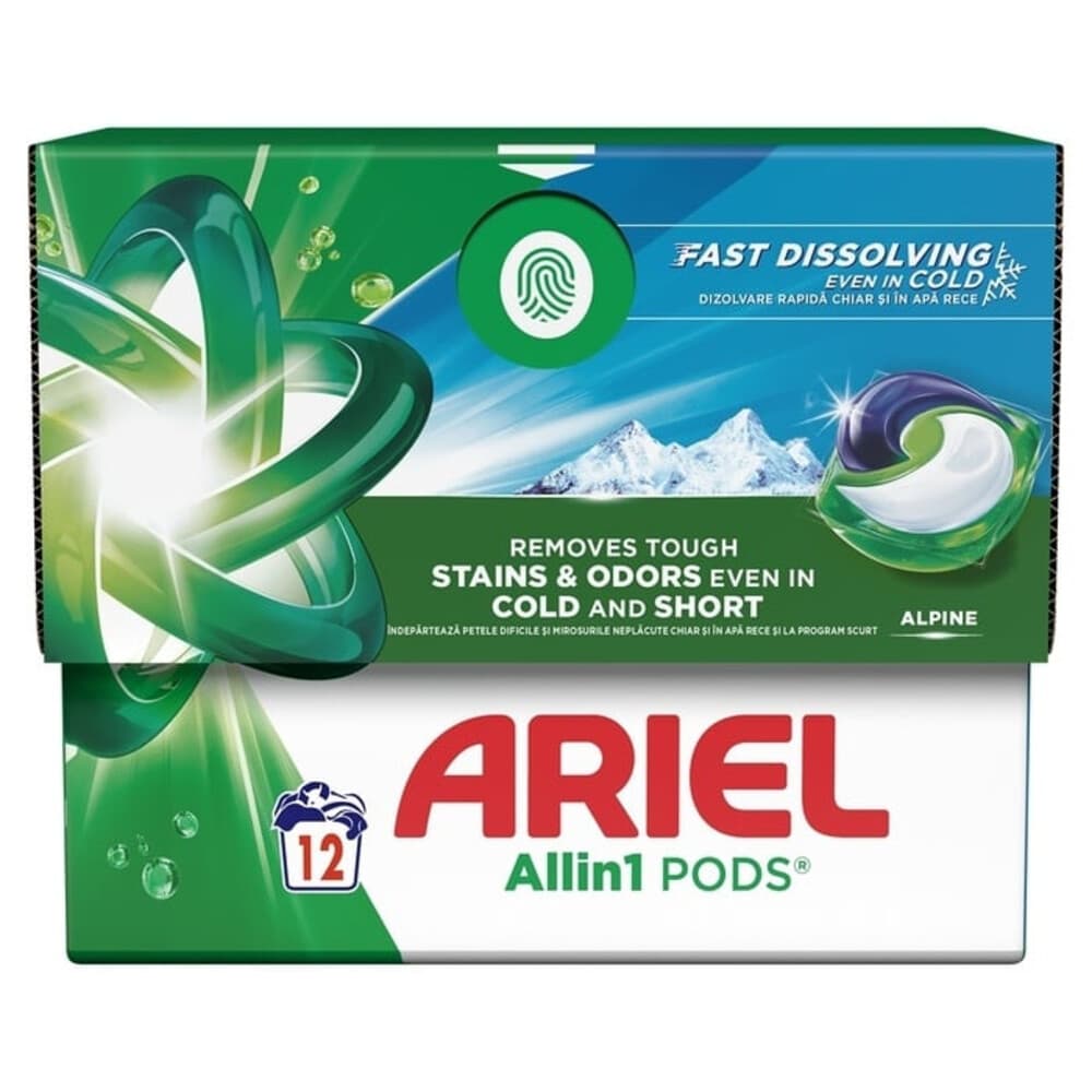 1+2 gratis: Ariel Wasmiddel Allin1 Pods Alpine 12 stuks