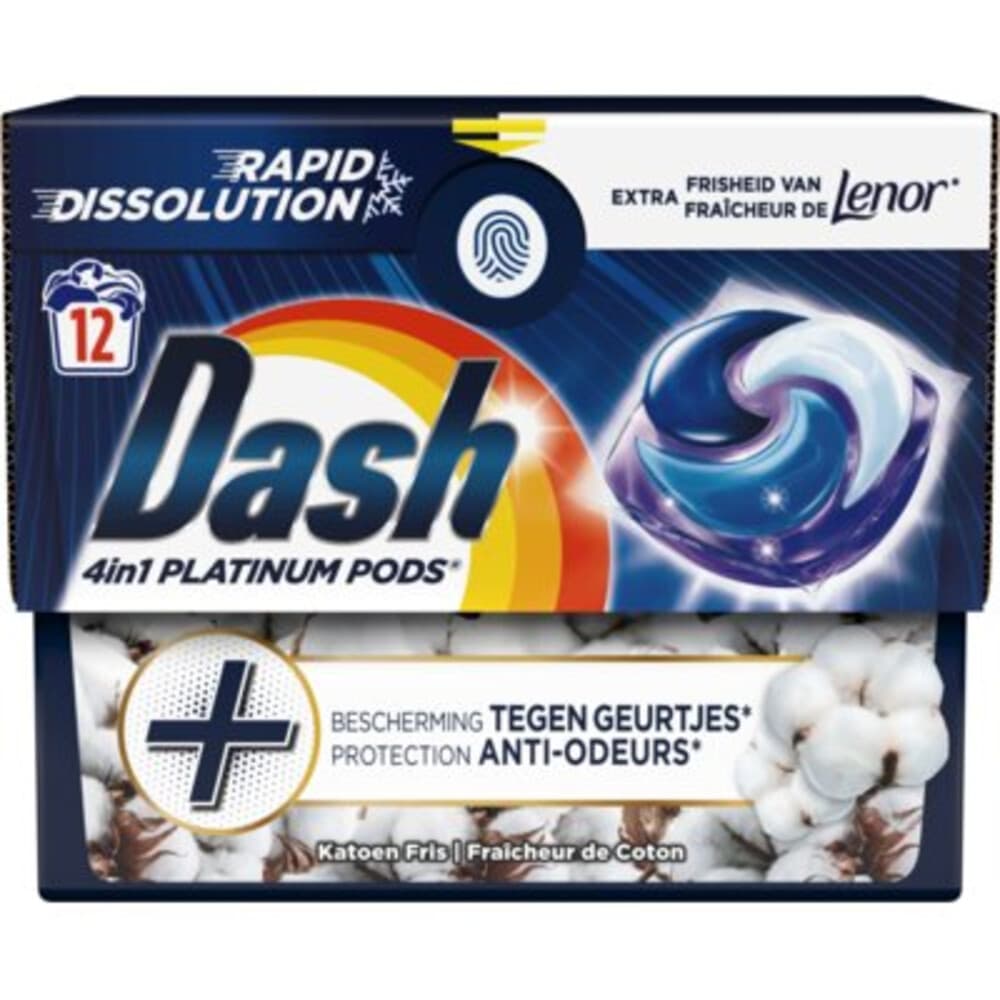 Dash Wasmiddelcapsules 4in1 Platinum Pods Color 12 stuks