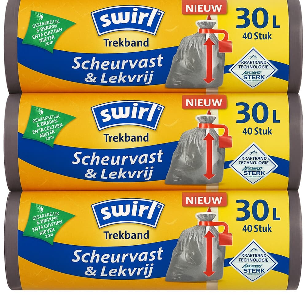 Swirl Afvalzakken met Trekband 30 liter 3x40 stuks