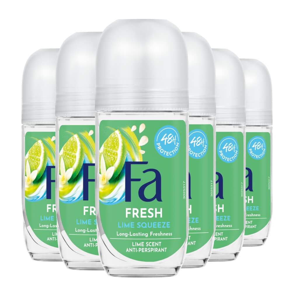 6x Fa Deoroller Lime Squeeze 50 ml
