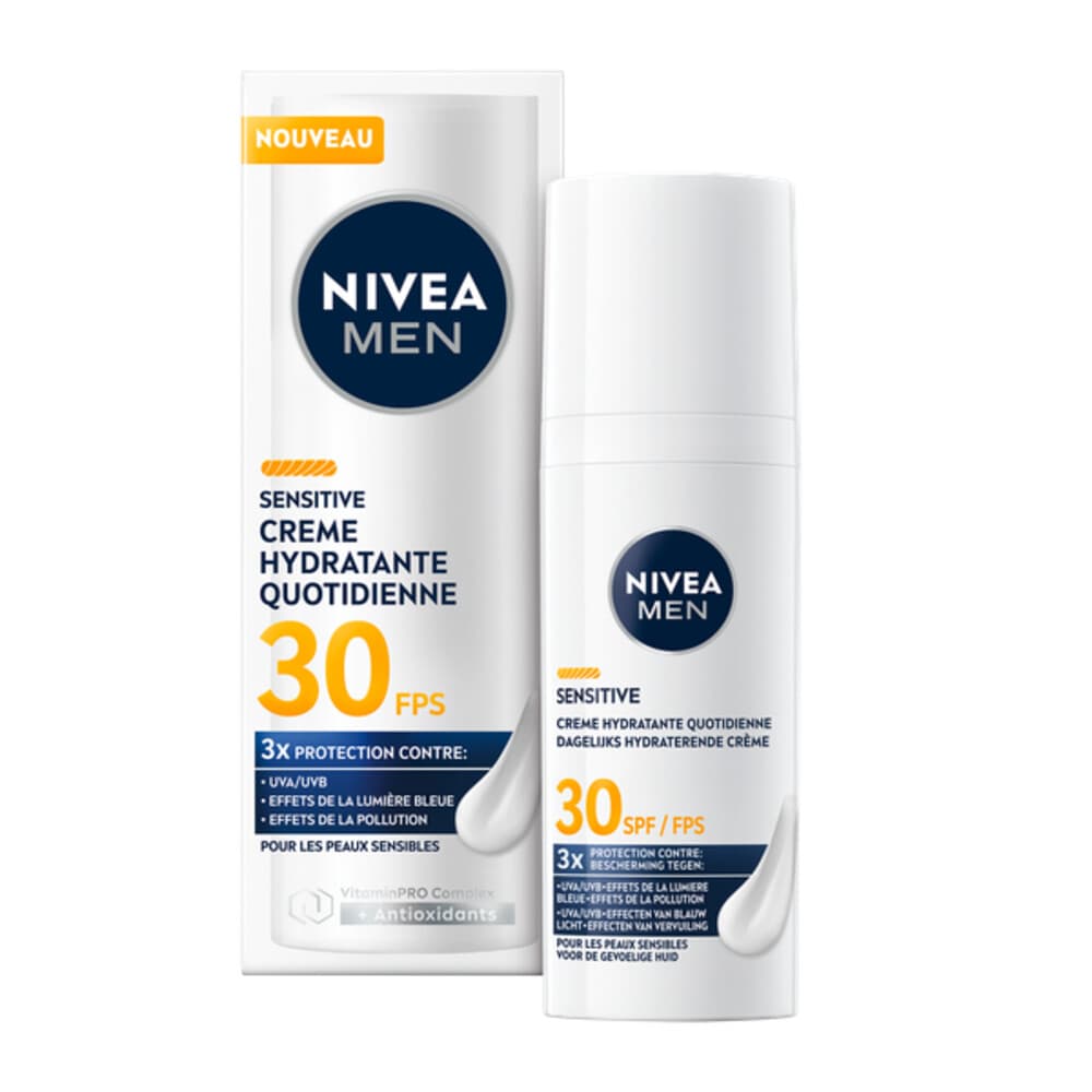 1+1 gratis: NIVEA Men MEN Sensitive Beschermende Hydraterende SPF30 Crème 50ml