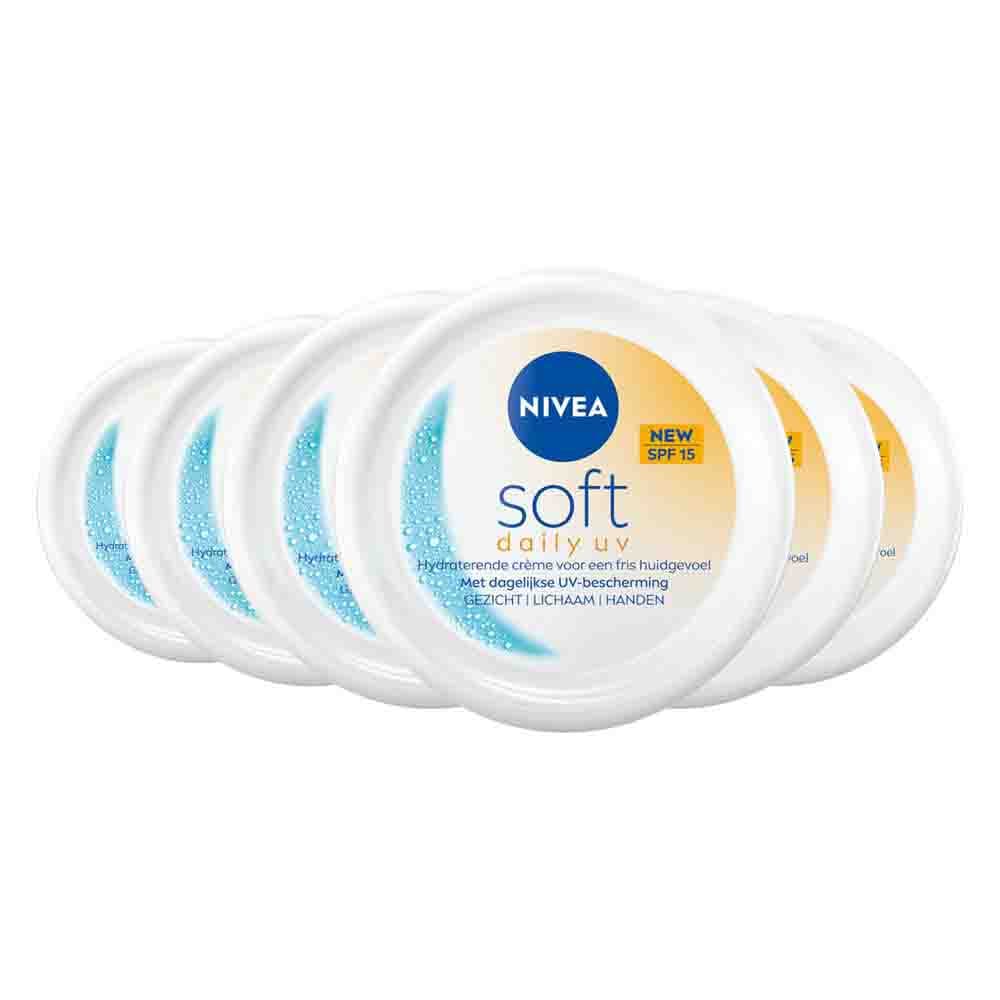 6x NIVEA Soft Daily UV SPF15 200ml