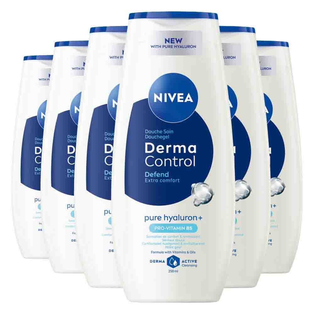 6x NIVEA Showergel Derma Control Defend 250ml