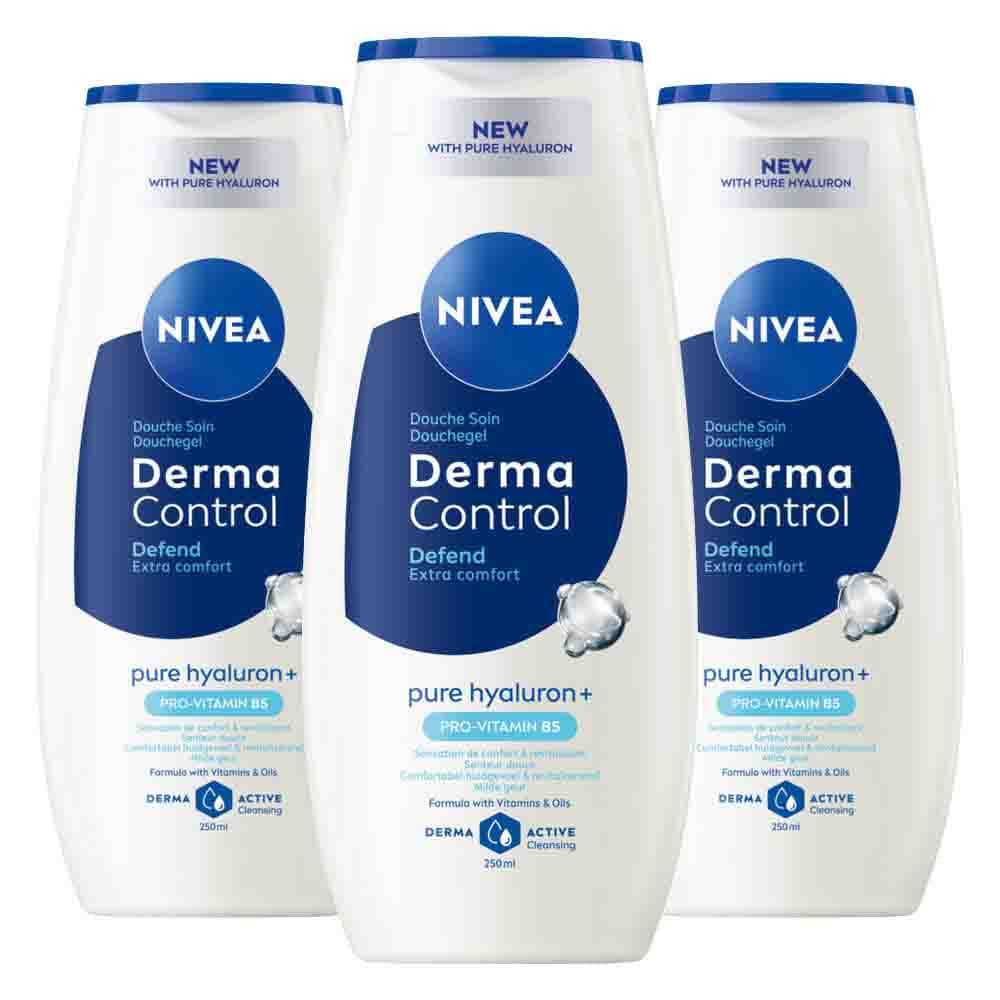 3x NIVEA Showergel Derma Control Defend 250ml