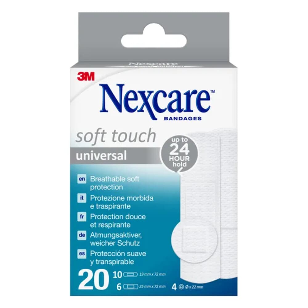 Nexcare Pleister Soft touch Universal 3 Maten 20 stuks