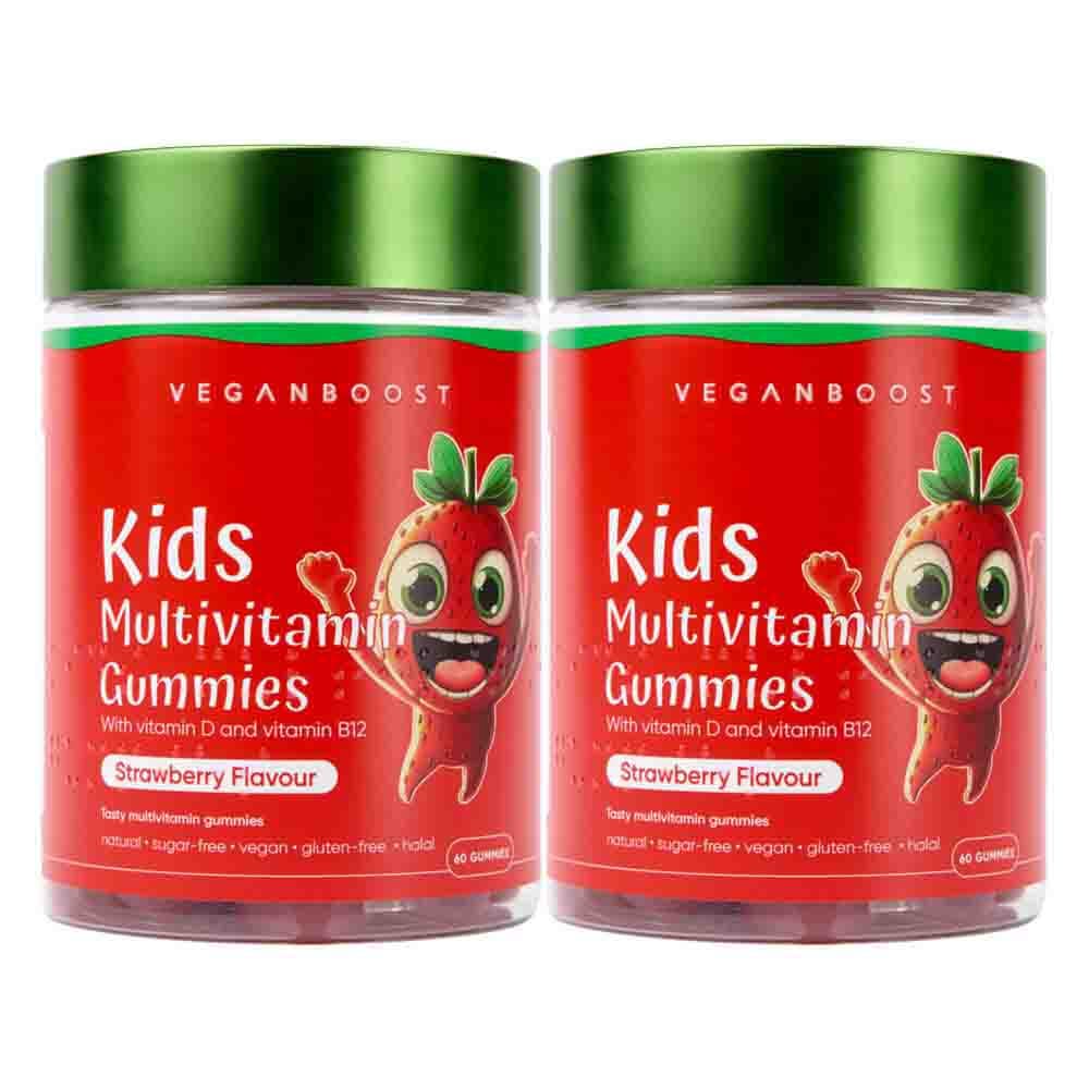 Gratis Verzending: 2x Veganboost Kids Multivitaminen Aardbei 60 gummies