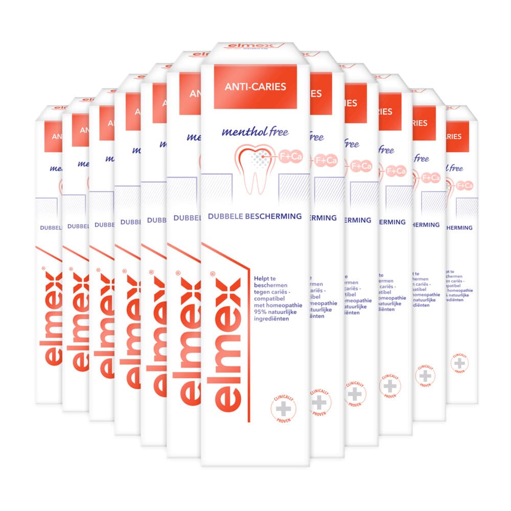 12x Elmex Tandpasta Anti-Cariës Mentholvrij 75 ml
