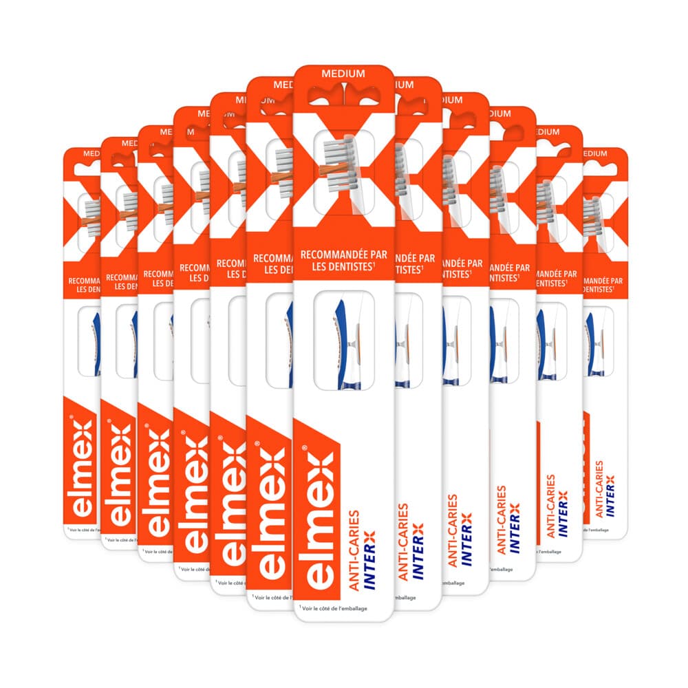 12x Elmex Tandenborstel Anti-Cariës InterX Medium