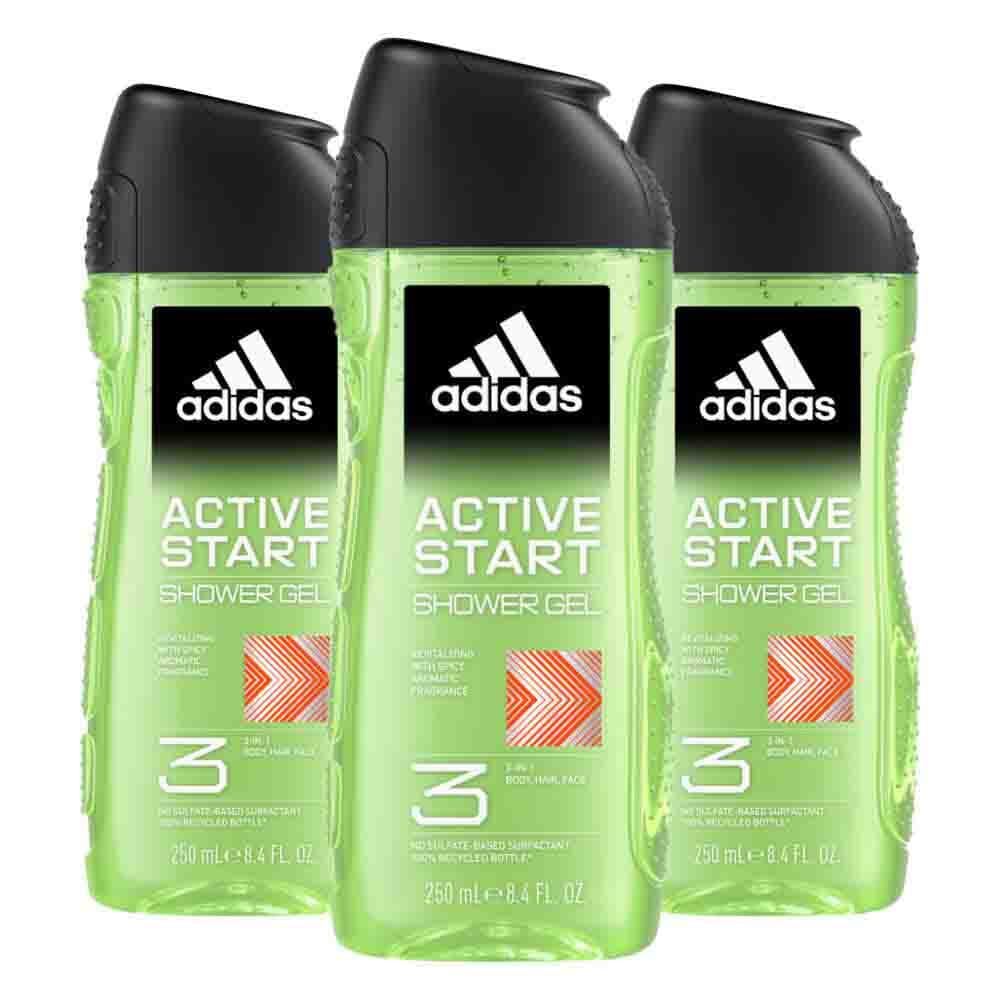 3x Adidas Shower Gel Active Start 250 ml