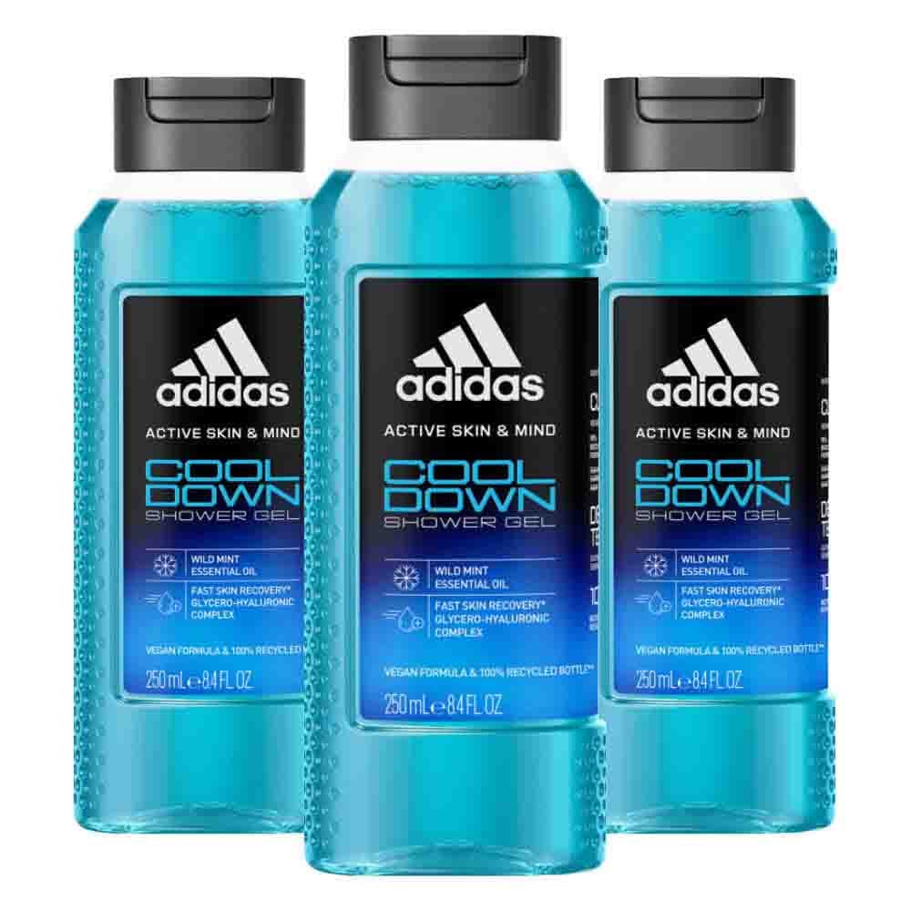 3x Adidas Shower Gel Active Skin&Mind Cool Down 250 ml