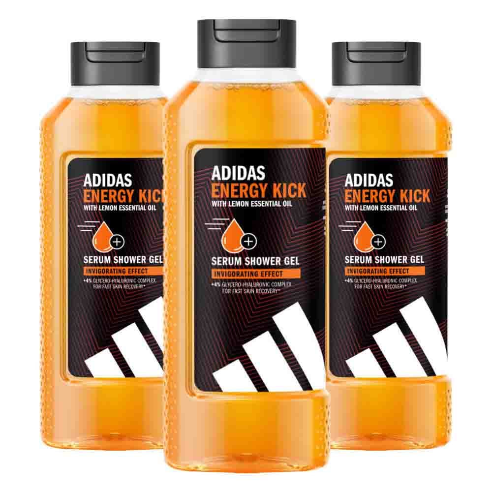 3x Adidas Shower Gel Active Skin&Mind Energy Kick M 400 ml