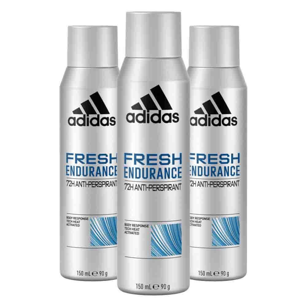3x Adidas Deodorant Fresh Endurance 150 ml