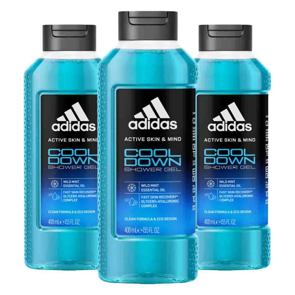 3x Adidas Shower Gel Active Skin&Mind Cool Down 400 ml