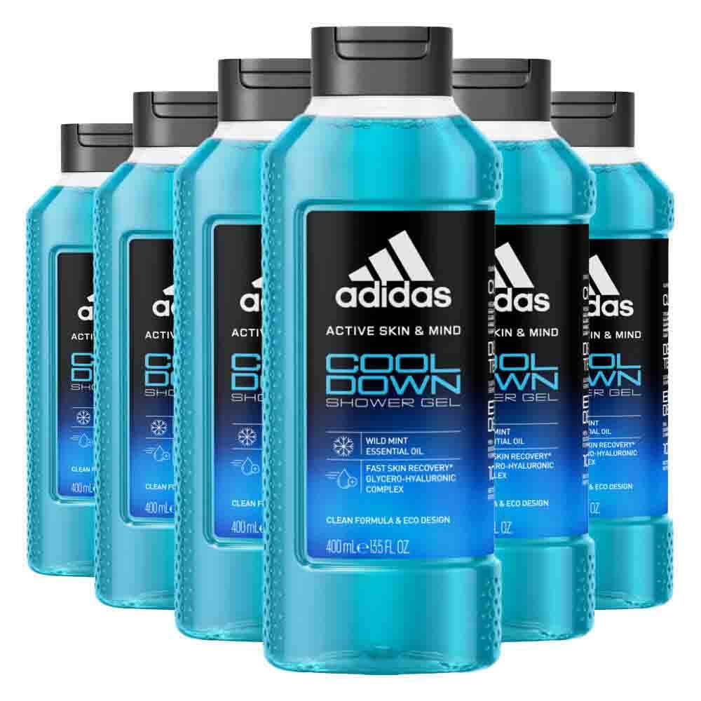 6x Adidas Shower Gel Active Skin&Mind Cool Down 400 ml