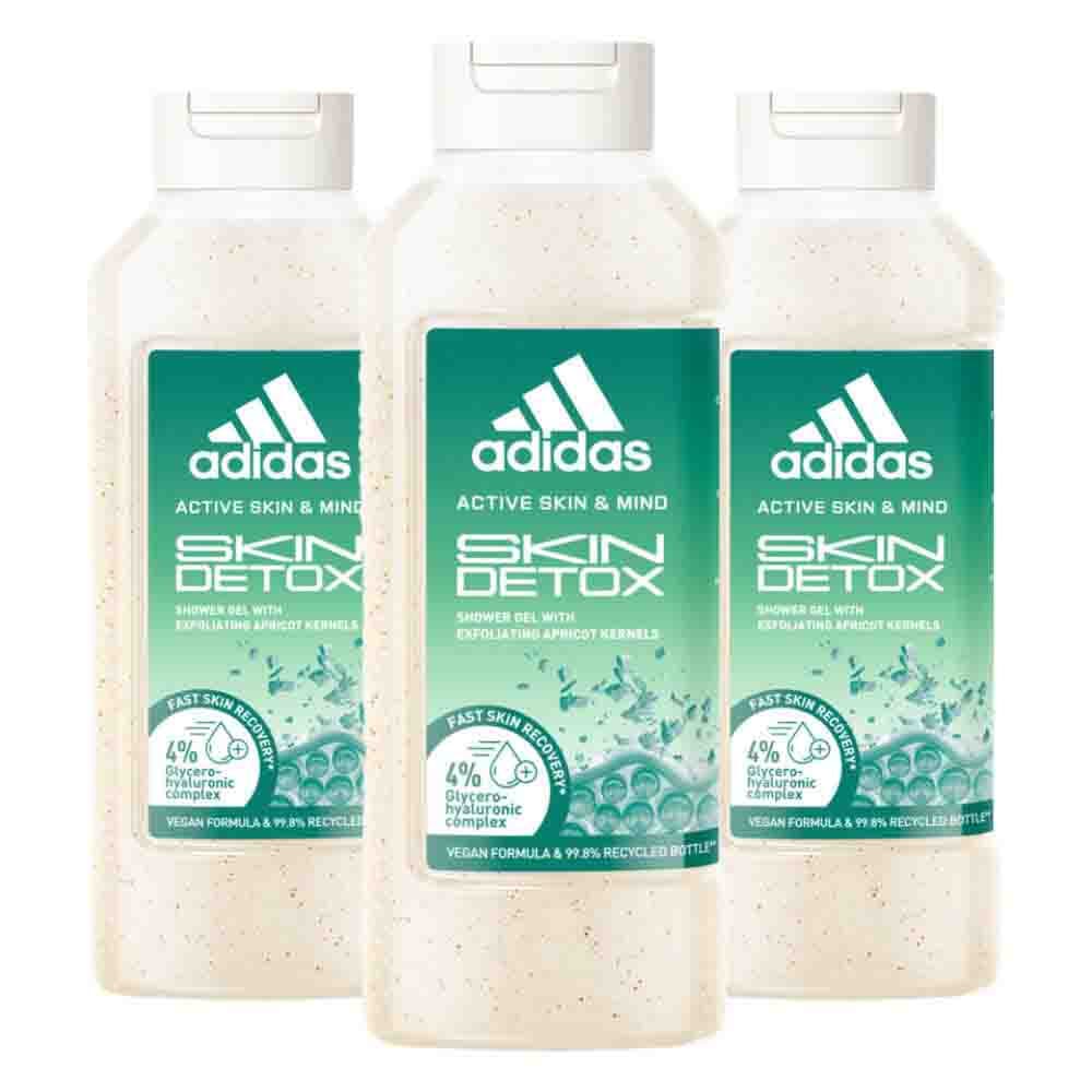 3x Adidas Shower Gel Active Skin&Mind Skin Detox W 400 ml