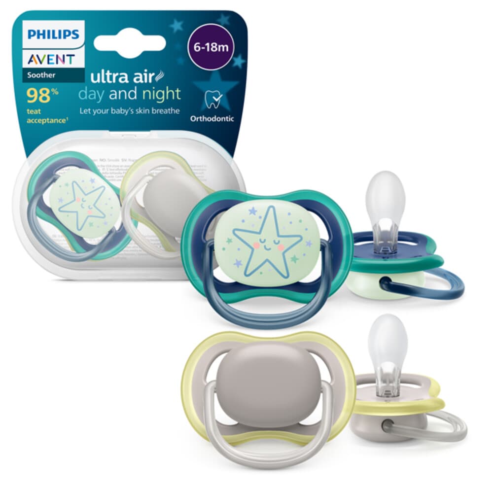 Philips Avent Ultra Air Day And Night Fopspeen 6-18 mnd 2 stuks