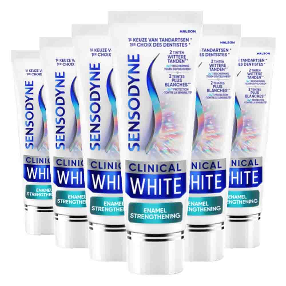 6x Sensodyne Tandpasta Clinical White Enamel Strenghtening 75 ml