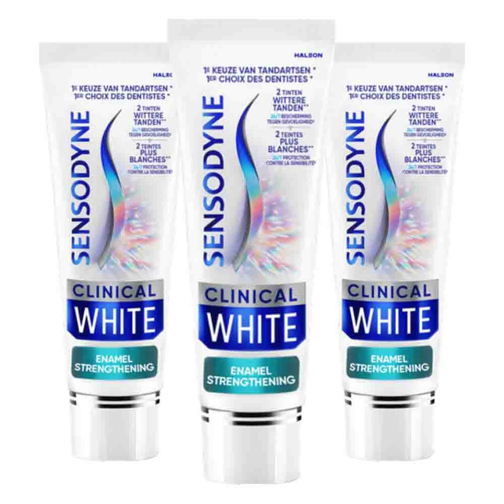 3x Sensodyne Tandpasta Clinical White Enamel Strenghtening 75 ml