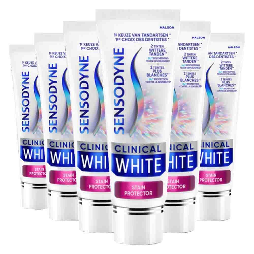 6x Sensodyne Tandpasta Clinical White Stain Remover 75 ml