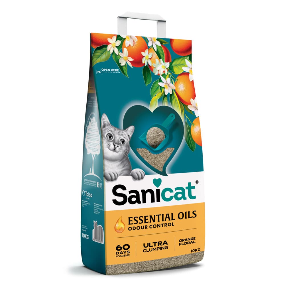Sanicat Essential Oils Ultra Cream Kattenbakvulling Orange Floral 10 kg