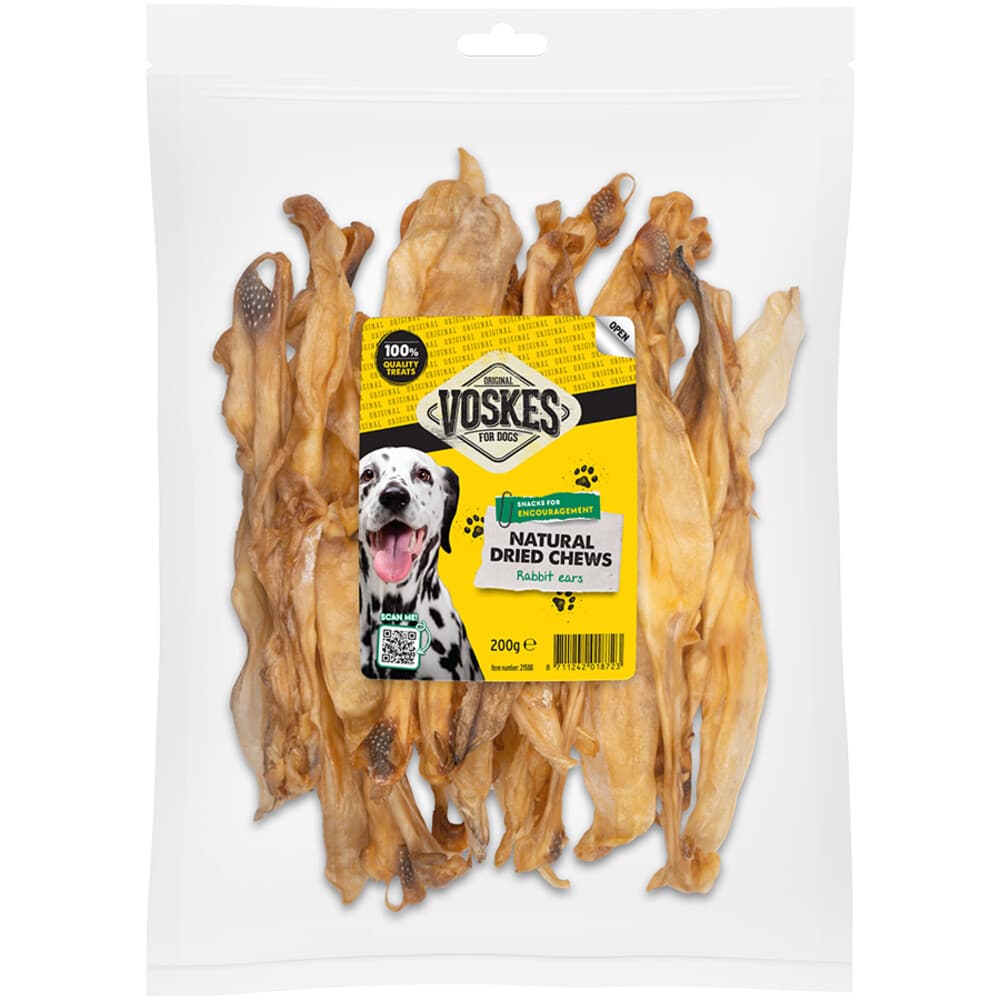 18x Voskes Hondensnack Konijnenoren 200 gr