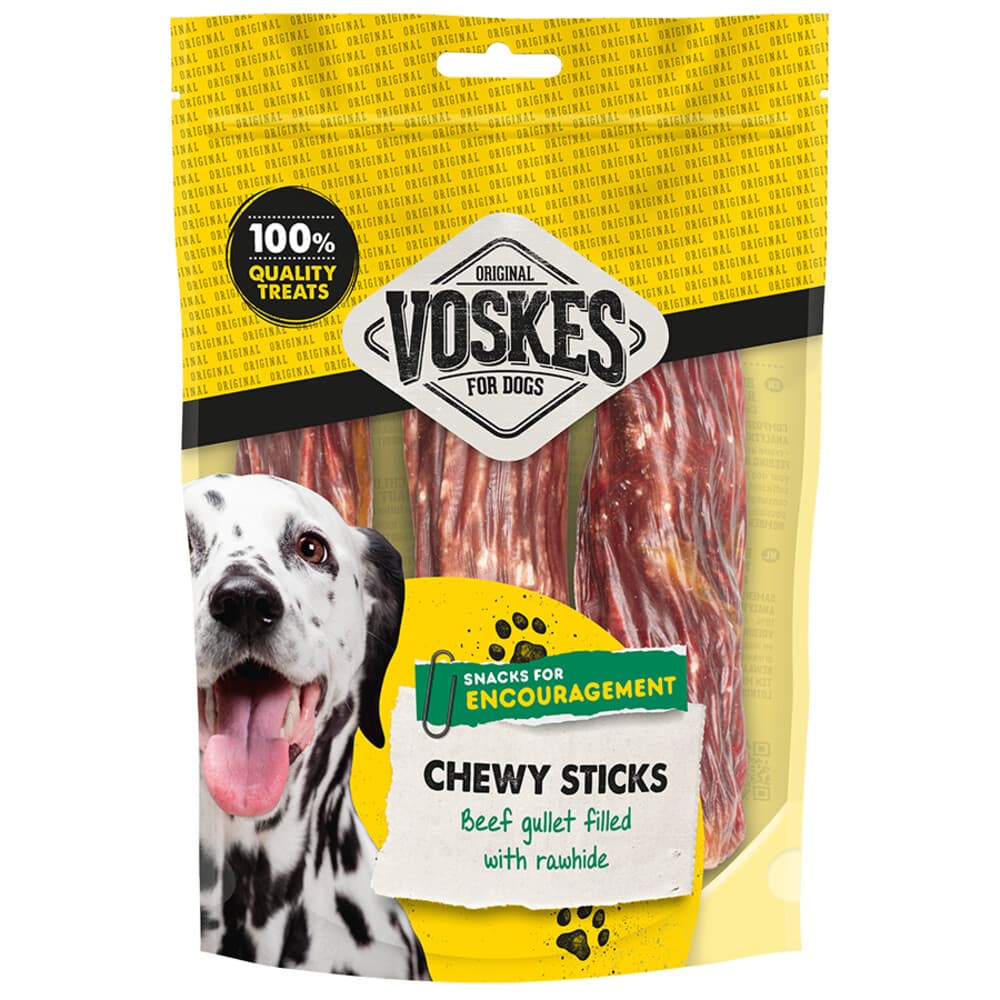 Voskes Hondensnack Runderluchtpijp met Runderhuid 3 stuks