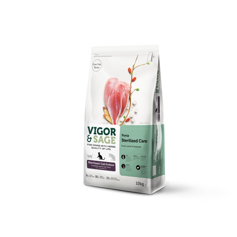 Vigor&Sage Kattenvoer Droog Adult Sterilized Care Poria 10 kg