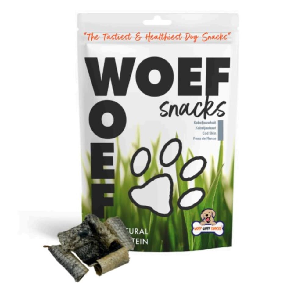 Woef Woef Hondensnack Kabeljauwhuid M 75 gr