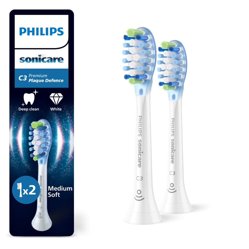 Philips Sonicare Opzetborstels Premium Plaque Defence C3 Wit 2 stuks
