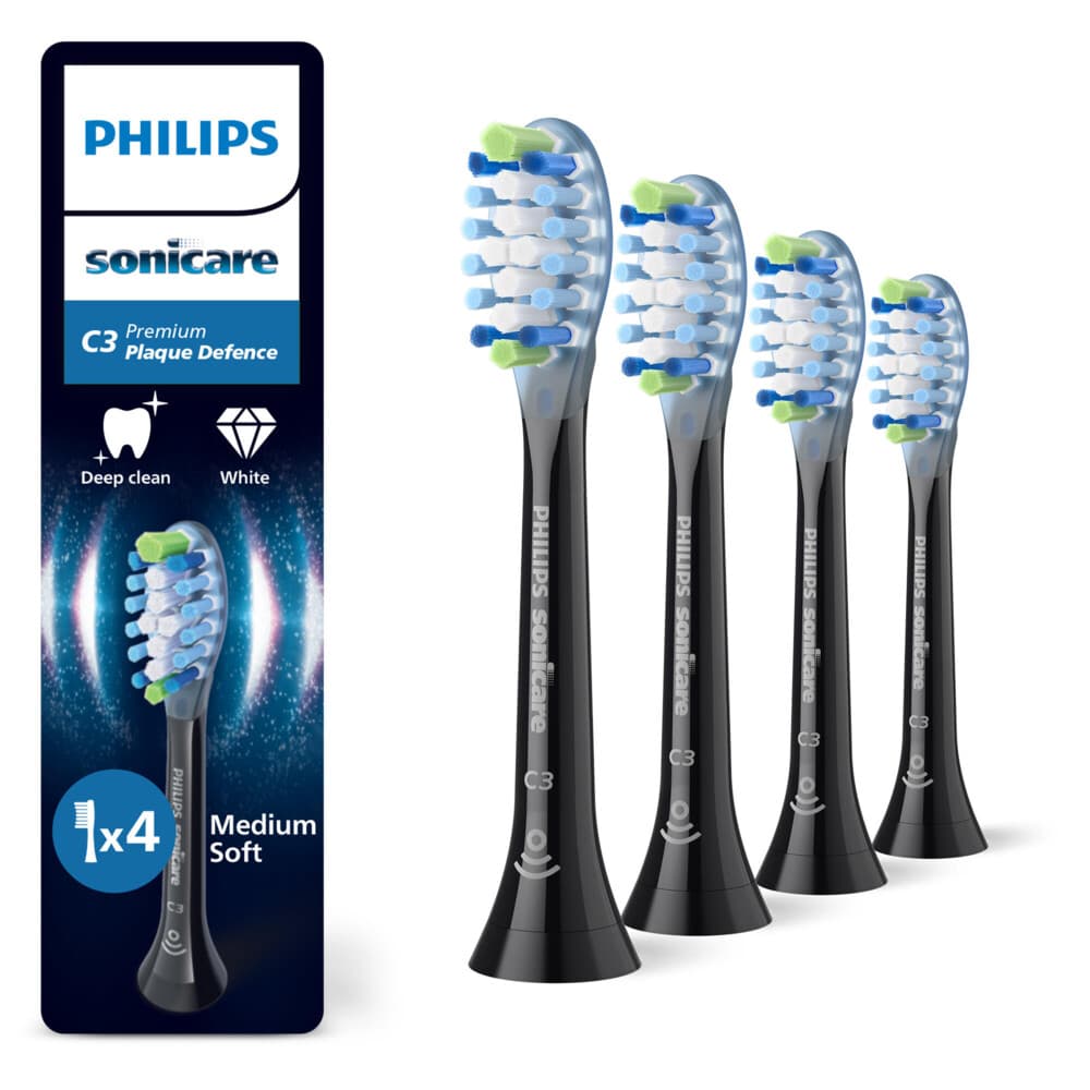 Philips Sonicare Opzetborstels Premium Plaque Defence Zwart 4 stuks