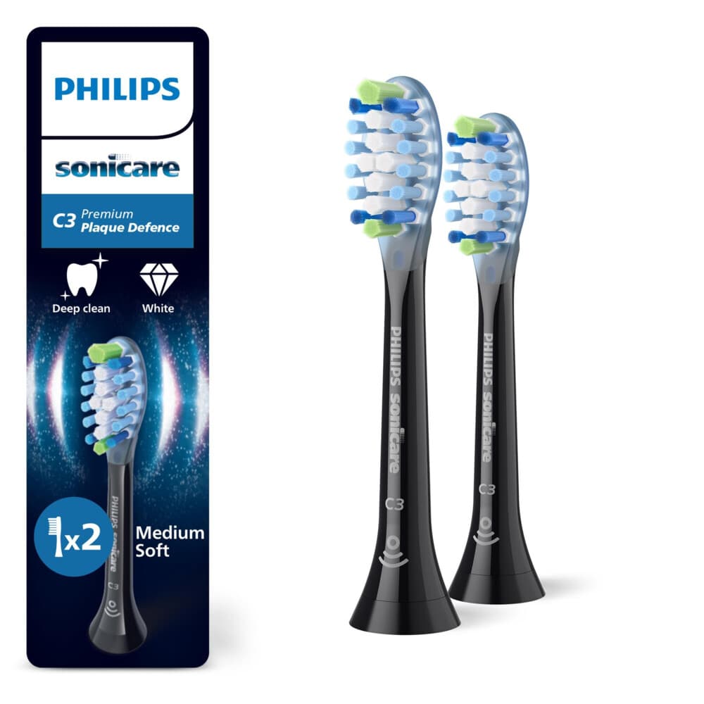 Philips Sonicare Opzetborstels Premium Plaque Defence C3 Zwart 2 stuks
