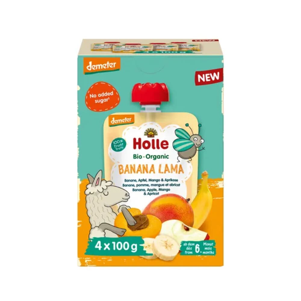 Holle Knijpfruit Multipack 6+ mnd Banana Lama 4 stuks
