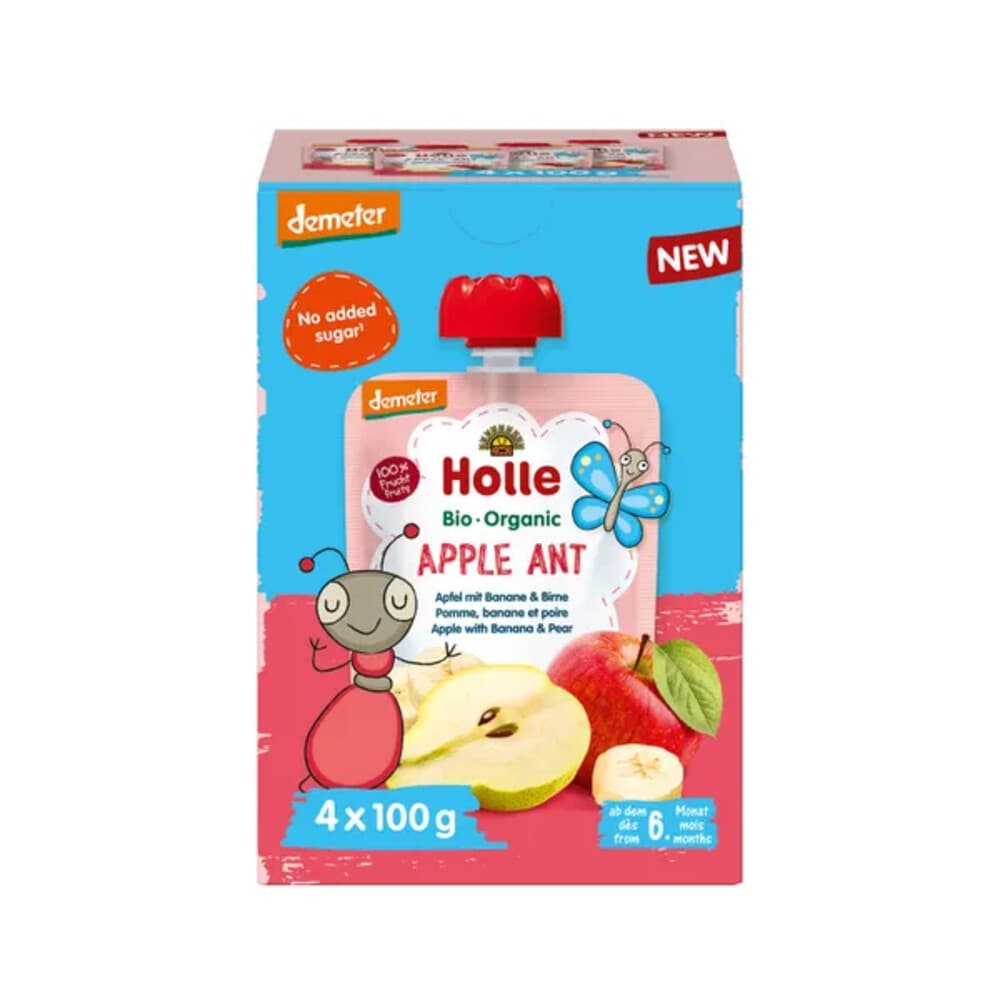 Holle Knijpfruit Multipack 8+ mnd Apple Ant 4 stuks