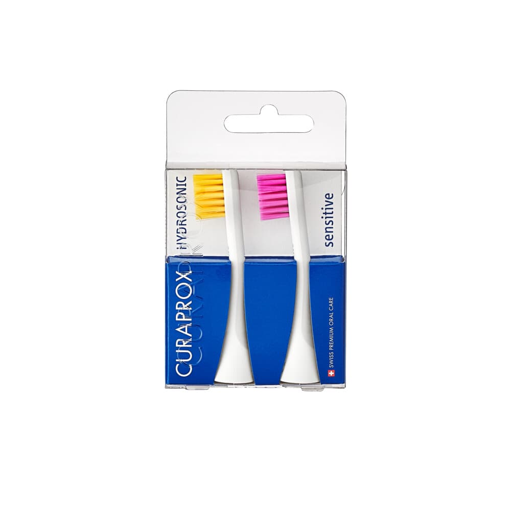 Curaprox Hydrosonic Opzetborstel Sensitive Duo Geel Roze 2 stuks