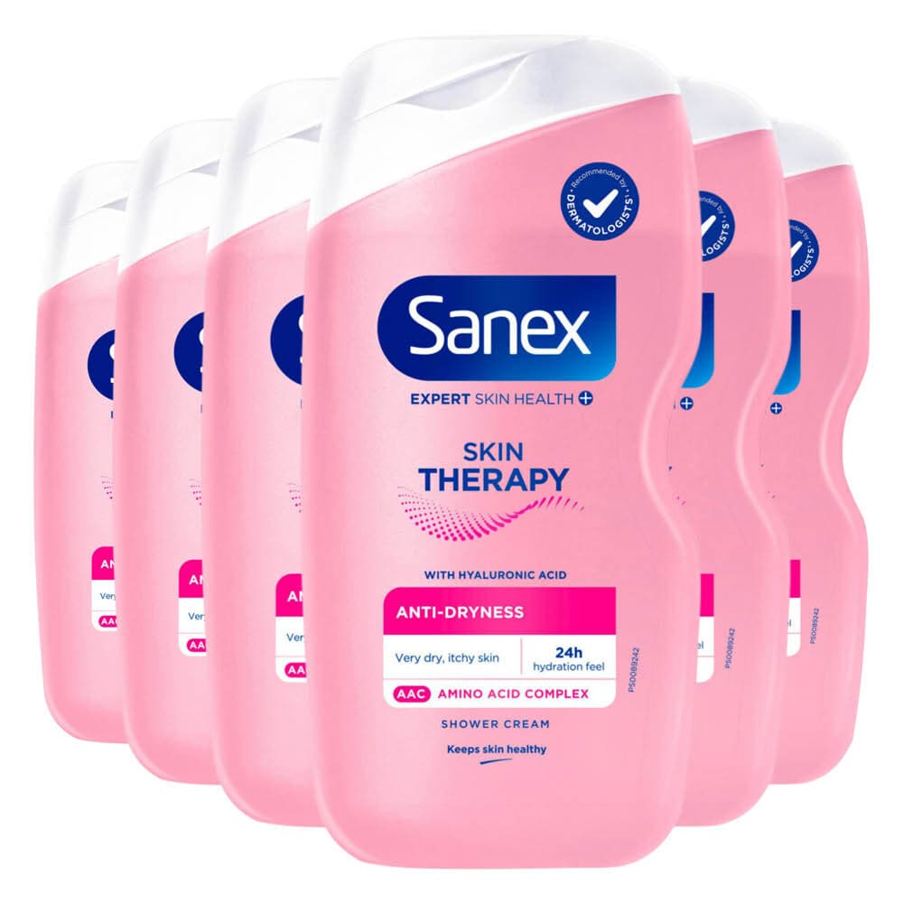 6x Sanex Douchegel Skin Therapy Anti Dryness 450 ml