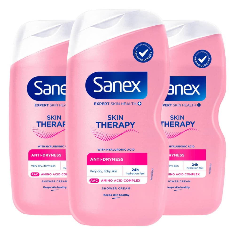 3x Sanex Douchegel Skin Therapy Anti Dryness 450 ml