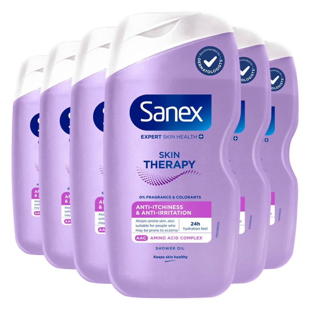 6x Sanex Douchegel Skin Therapy Anti Irritation 450 ml