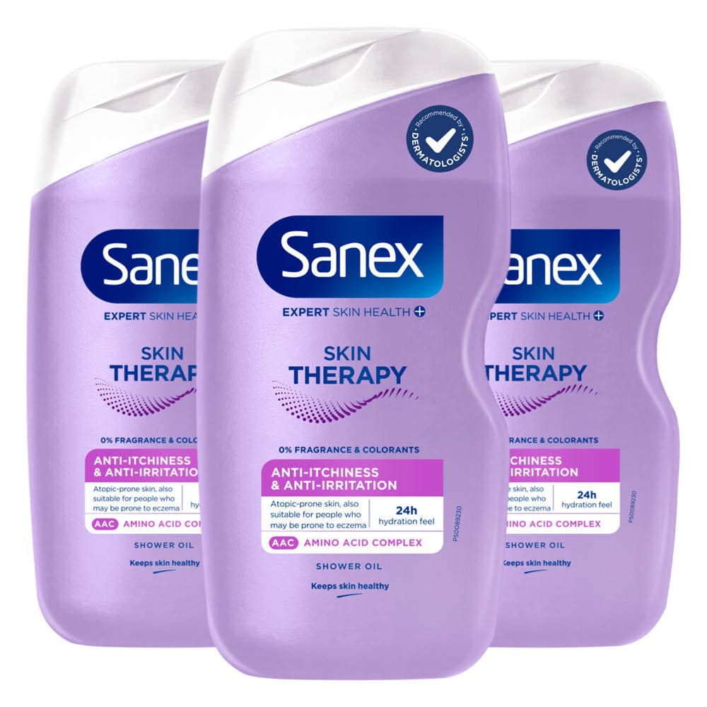 3x Sanex Douchegel Skin Therapy Anti Irritation 450 ml