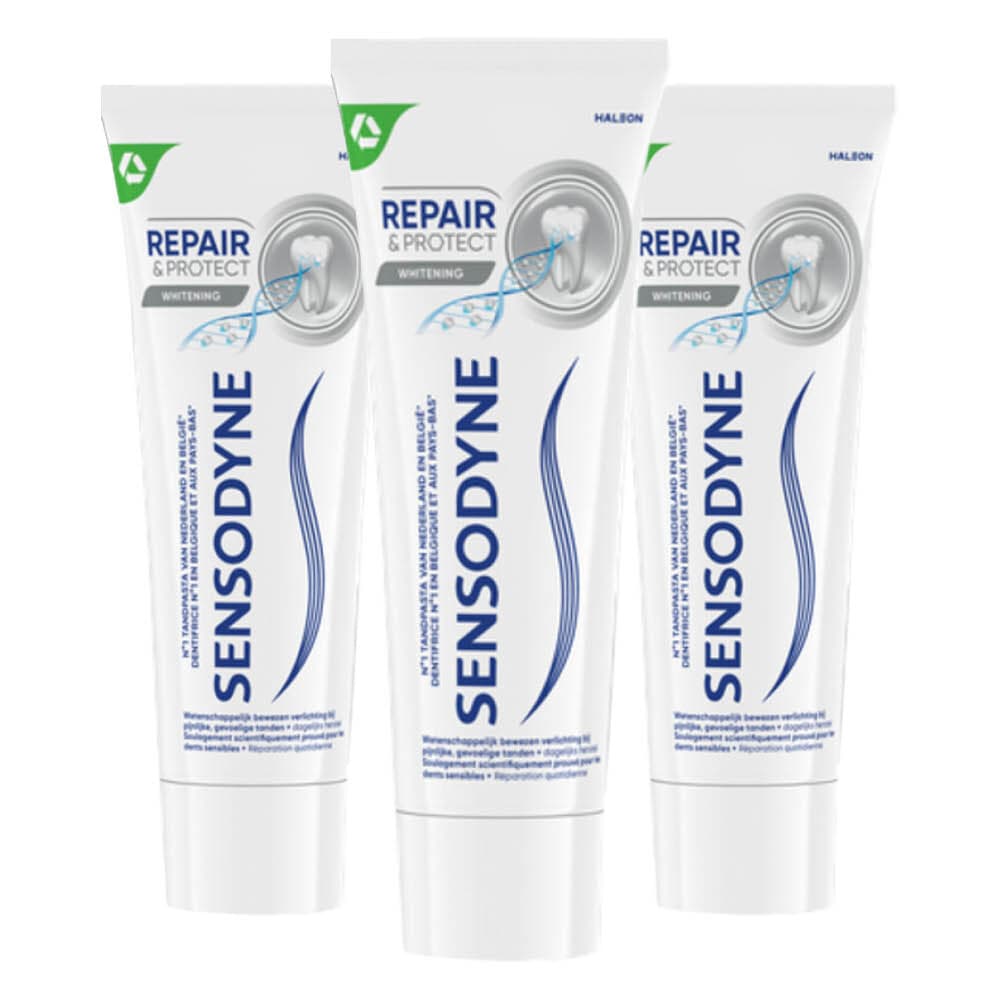 3x Sensodyne Tandpasta Repair&Protect Whitening 75 ml