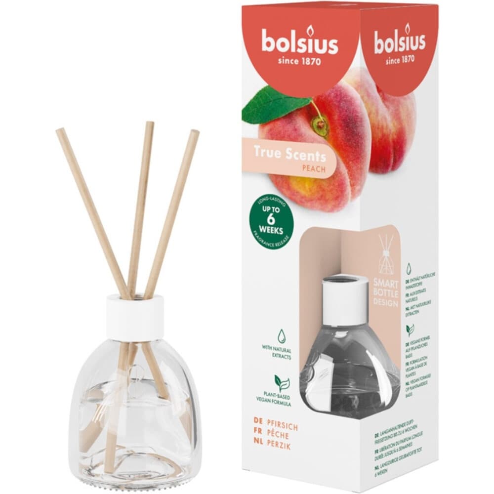 3+1 gratis: Bolsius Geurstokjes True Joy Peach 60 ml